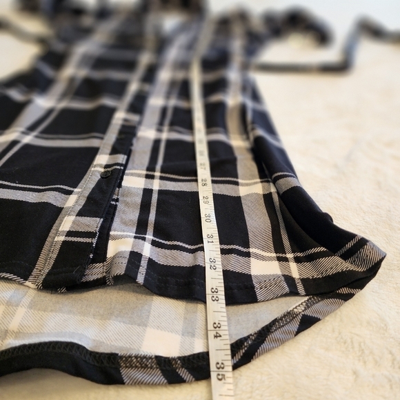 Justify Buffalo Flaid Flannel 3/4 Sleeve Button Down Shirt Dress Women's Small - Picture 10 of 12